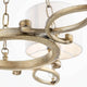 Luxe Kronleuchter 3-flg. Gold-Antik mit dekorativen Glaselementen und creme-weißem Lampenschirm.