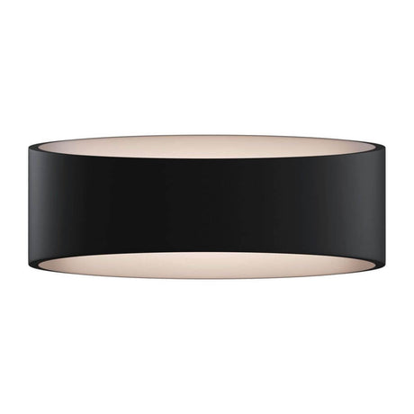 Marcus LED-Wandleuchte in modernem, schwarzem Design mit elegantem, runden Gehäuse.
