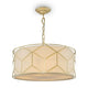 Messina Pendelleuchte in elegantem Design mit geometrischem Lampenschirm in Gold und Beige.
