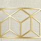 Detailansicht der Messina Wandlampe Leinen mit goldfarbenem Schablonendekor auf Leinenbezug.