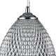 Moreno Pendellampe mit verchromtem Metallrahmen und Glasornamenten im Vintage-Stil.