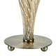 Murano Glas Tischlampe Champagner mit metallischem Bronze-Rahmen und champagnerfarbenen Kristallkomponenten.
