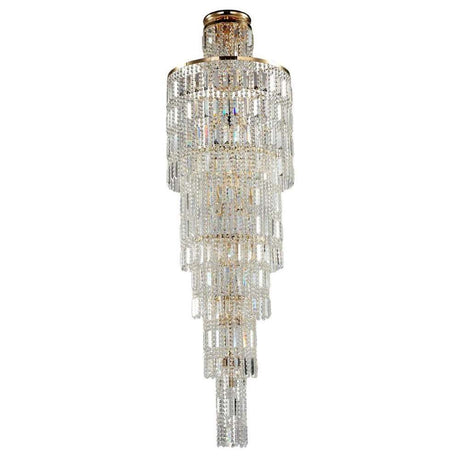 Niagara lustre 16 lumières, somptueux lustre en cristal en cascade avec différentes tailles de taille.
