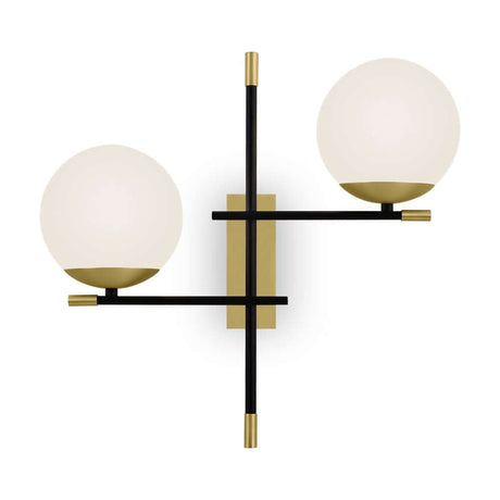 Nostalgia wall light left with two round lampshades and modern design, ideal for stylish lighting.