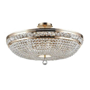 Ottilia ceiling light Ø 65 cm gold with gold-plated metal frame and crystals in various sizes.