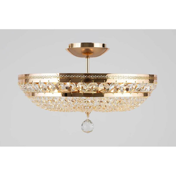 Ottilia loft letmetal guld med forgyldt metalramme og funklende krystaller.