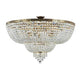 Palace Kronleuchter Ø 100cm Gold-Antik mit Kristallen in verschiedenen Größen und Formen.