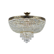 Palace chandelier Ø 50cm with metal frame, brass finish and crystals in various sizes.