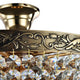Palace Kronleuchter Gold-Antik mit Metallrahmen und Kristallen in verschiedenen Größen und Formen.