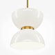 LED Pendelleuchte Kyoto Ø 22cm in elegantem Design mit goldenen Akzenten und weißem Lampenschirm.