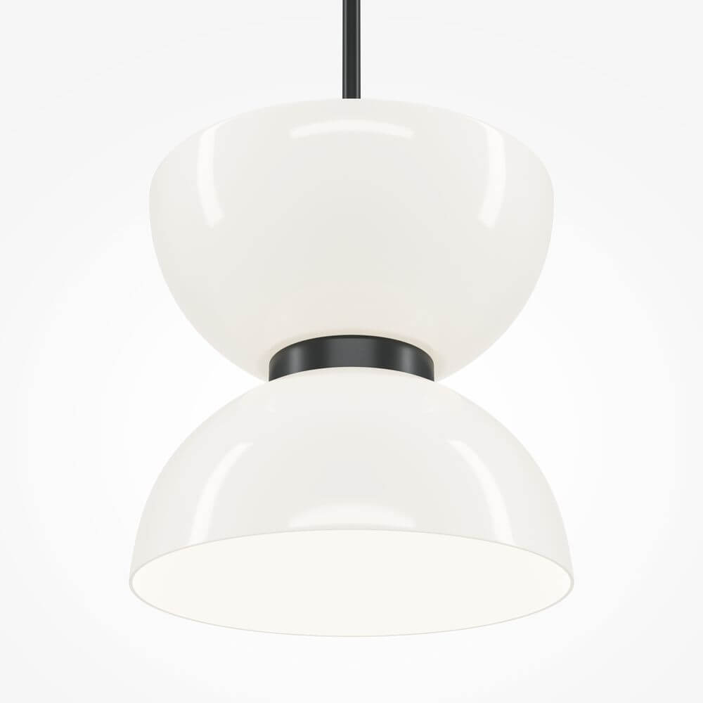 LED Pendelleuchte Kyoto Ø 22cm in modernem Design mit schwarzen Akzenten und weißen Lampenschirmen.