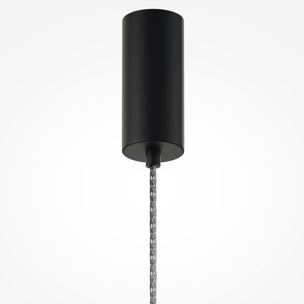 Schwarze LED Hängeleuchte Ordo XL mit einem Durchmesser von 8 cm, elegante Pendelleuchte für modernes Design.