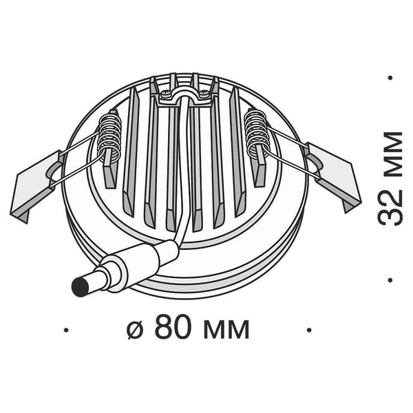 Phanton LED-Einbauleuchte rund, Einbaudurchmesser 80 mm, Höhe 32 mm