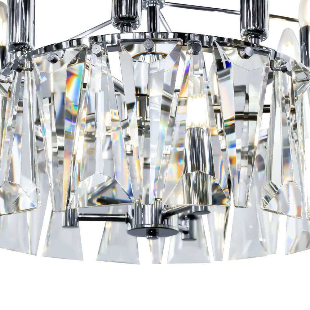 Puntes 12-flammige Pendelleuchte mit glitzernden Kristallakzenten und elegantem Design.