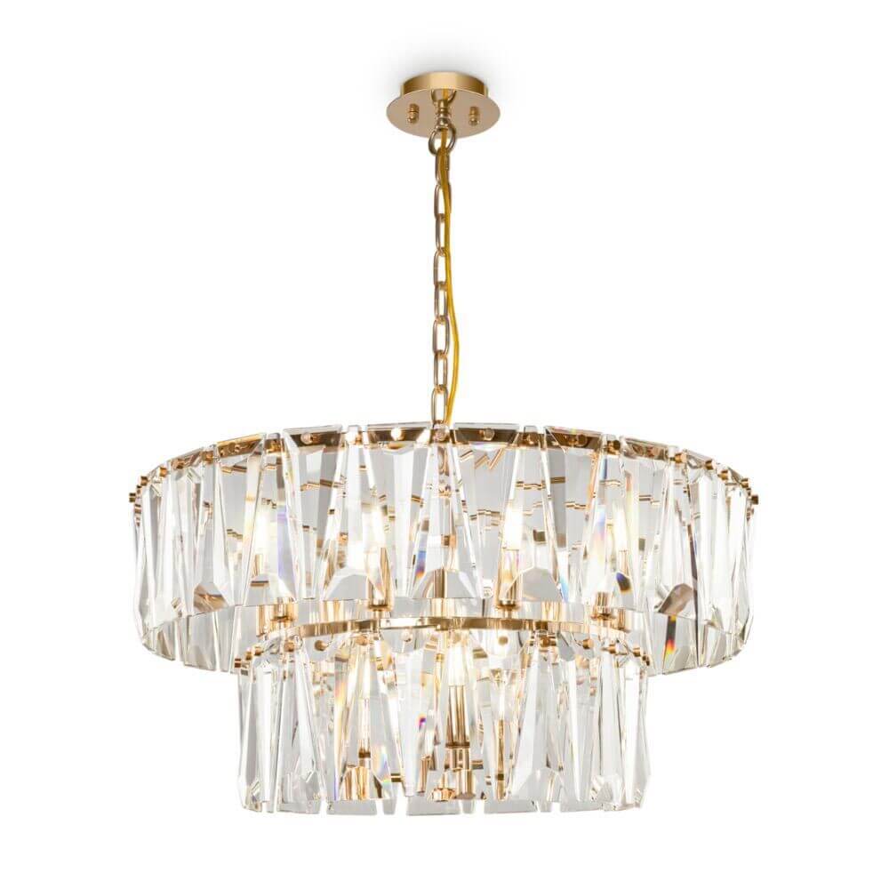 Puntes 12-flammige Pendelleuchte mit glitzerndem Kristall und elegantem Design.