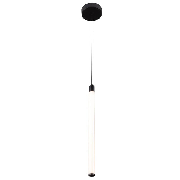 Ray LED-Hängeleuchte in Schwarz, moderne schlanke Pendelleuchte mit zylindrischem LED-Licht