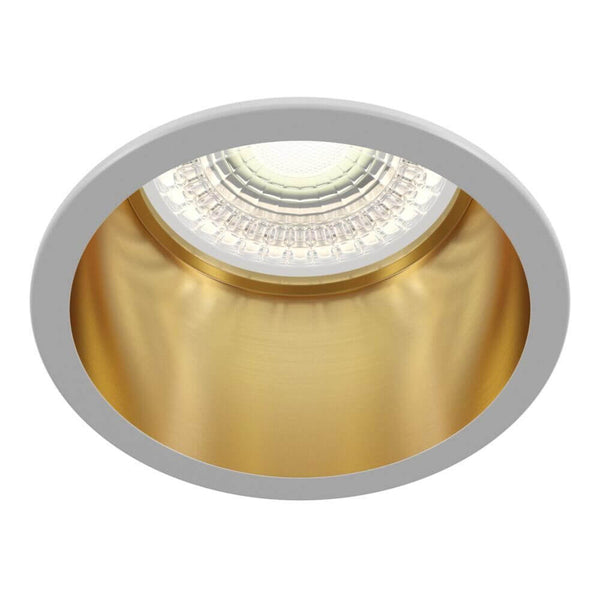 Reif Einbaustrahler klein weiß/gold, kompakter GU10 Deckeneinbaustrahler aus Aluminium