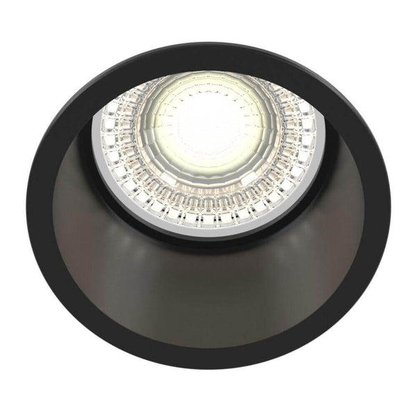 Reif Einbaustrahler klein schwarzer LED-Deckeneinbaustrahler mit schwarzem Aluminiumrahmen, GU10, Ø 6,8 cm
