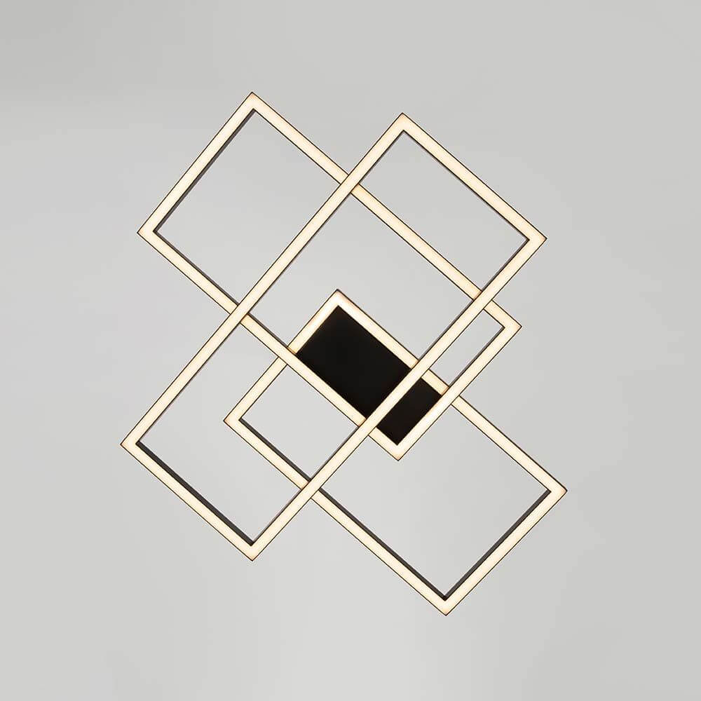 Rida LED Deckenleuchte mit modernem Design, Metallrahmen und Acryl-Diffusor.