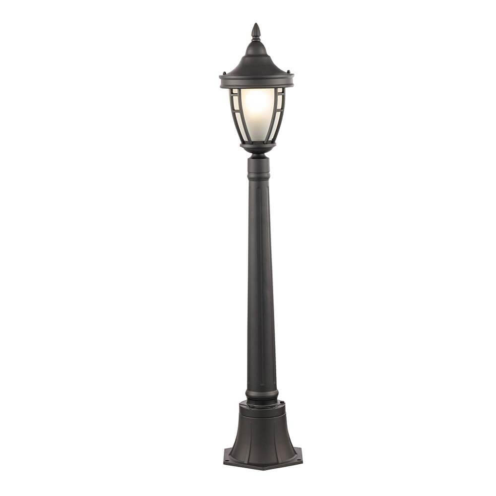 Rivoli Pollerleuchte Mini Laterne in schwarzem Metall mit klassischem Design für Außenbereiche.