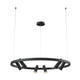 Satellite LED-Hängeleuchte in Schwarz mit drei LED-Lichtern und modernen Design-Elementen.