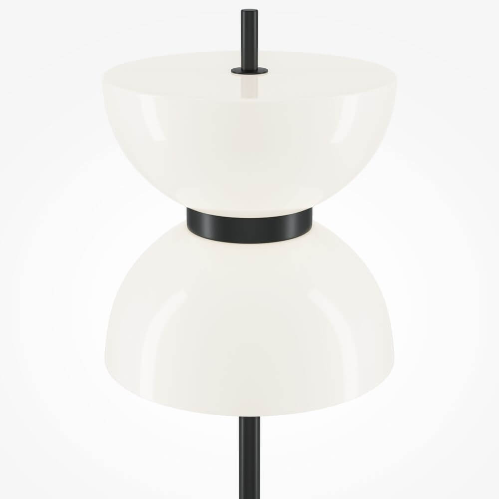 LED Stehleuchte Kyoto Ø 22cm mit modernem Design und eleganter Schwarz-Weiß-Kombination.