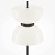 LED Stehleuchte Kyoto Ø 22cm mit modernem Design und eleganter Schwarz-Weiß-Kombination.