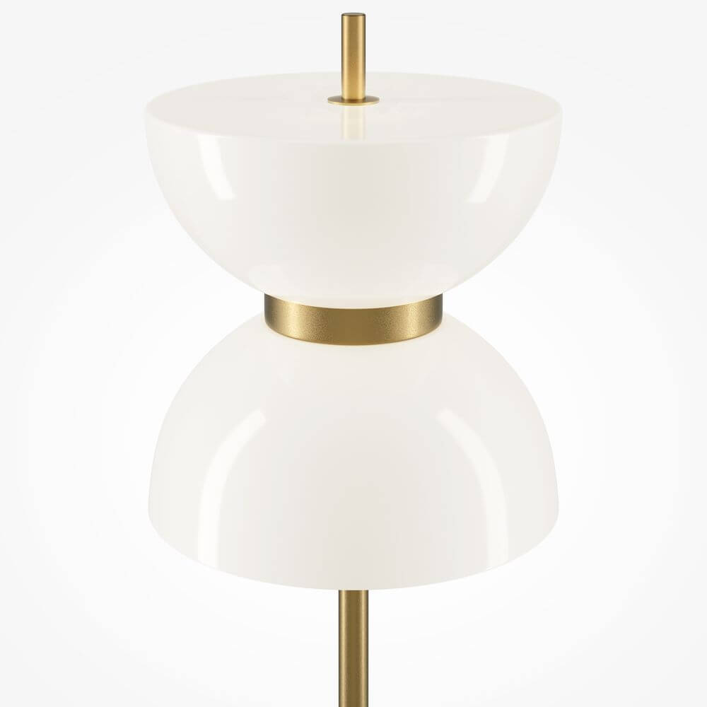 LED Stehleuchte Kyoto Ø 22cm mit elegantem Design und goldener Akzentuierung.
