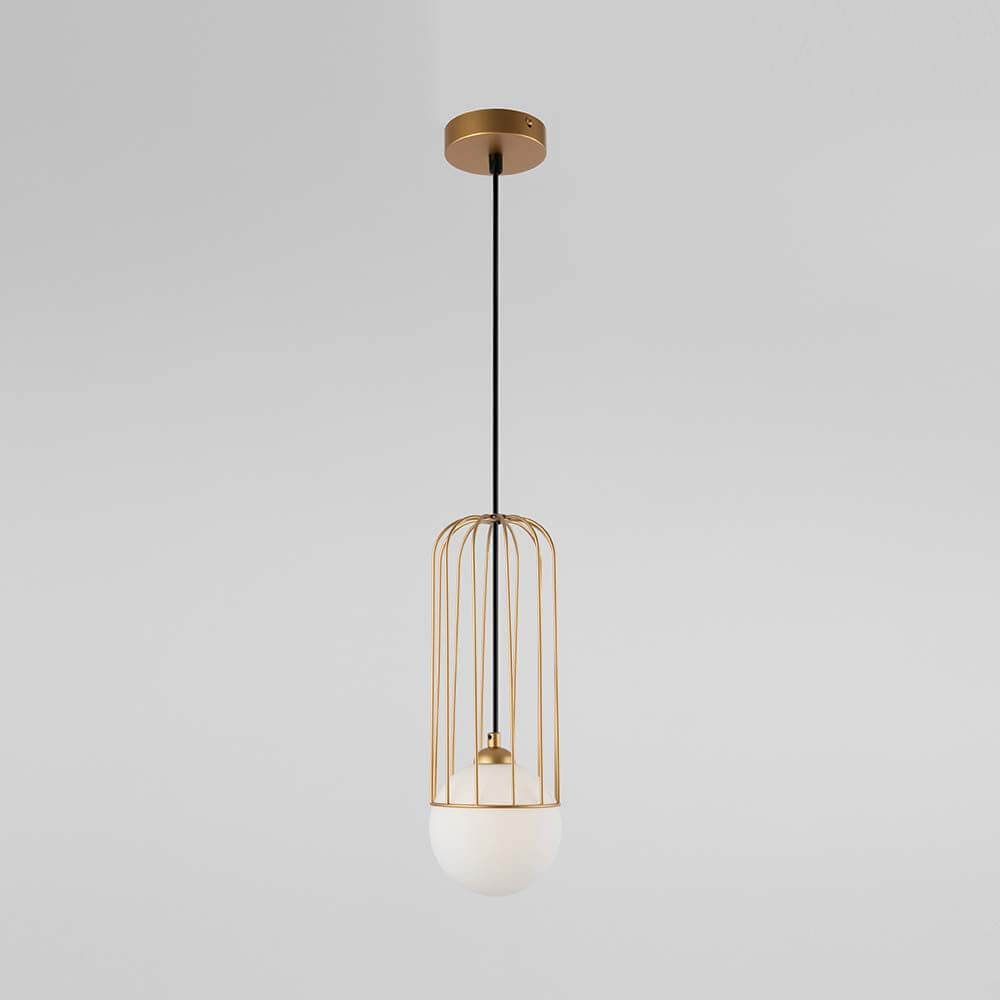 Telford Pendellampe Ø 12cm mit dekorativem Metallrahmen und mattierten Diffusoren aus Glas.