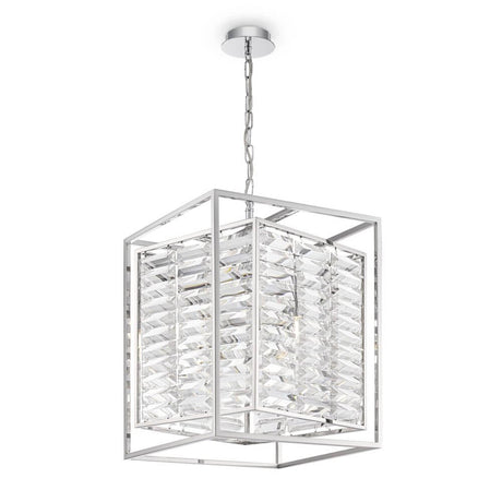 Tening 4-flammige Pendelleuchte in Chrom mit einem modernen, quadratischen Design.
