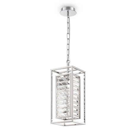 Tening Pendelleuchte Ø 25,5cm in Chrom mit verstellbarer Kettenlänge und modernem Design.