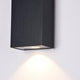 TimesSquare LED-Außenwandlampe Small IP54 mit integriertem LED Modul und robustem Metallkorpus.