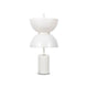 LED Tischleuchte Kyoto Ø 22cm in modernem Design mit zwei schalenförmigen Lampenschirmen, elegant und funktional.