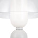 LED Tischleuchte Memory Ø 30cm mit glänzendem, rundem Lampenschirm und eleganter Basis.