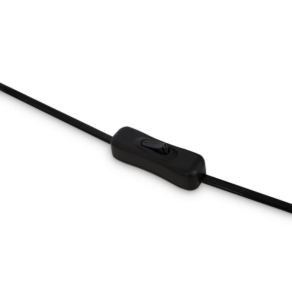LED Tischleuchte Memory Ø 30cm mit schwarzem Kabelschalter für optimale Lichtsteuerung.