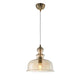 Tone Pendelleuchte Glas mit metallrahmen und bernsteinfarbigen diffusoren, höhenverstellbar.