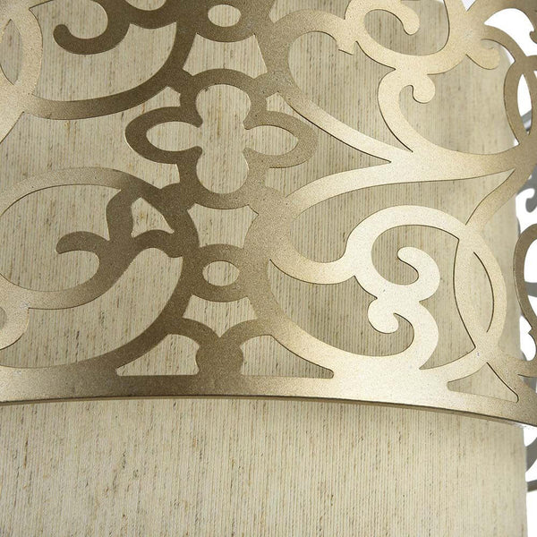 Venera Pendelleuchte Ø 23cm mit Messing-Ausführung, Metallrahmen und Stoffschirm