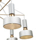 Void Hängeleuchte 6-flammig mit eleganten Metalllampenschirmen in Silber und Gold.