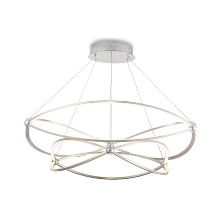 Weave LED-Pendelleuchte Ø 80cm mit futuristischem Design und opalem Diffusor für modernes Licht.