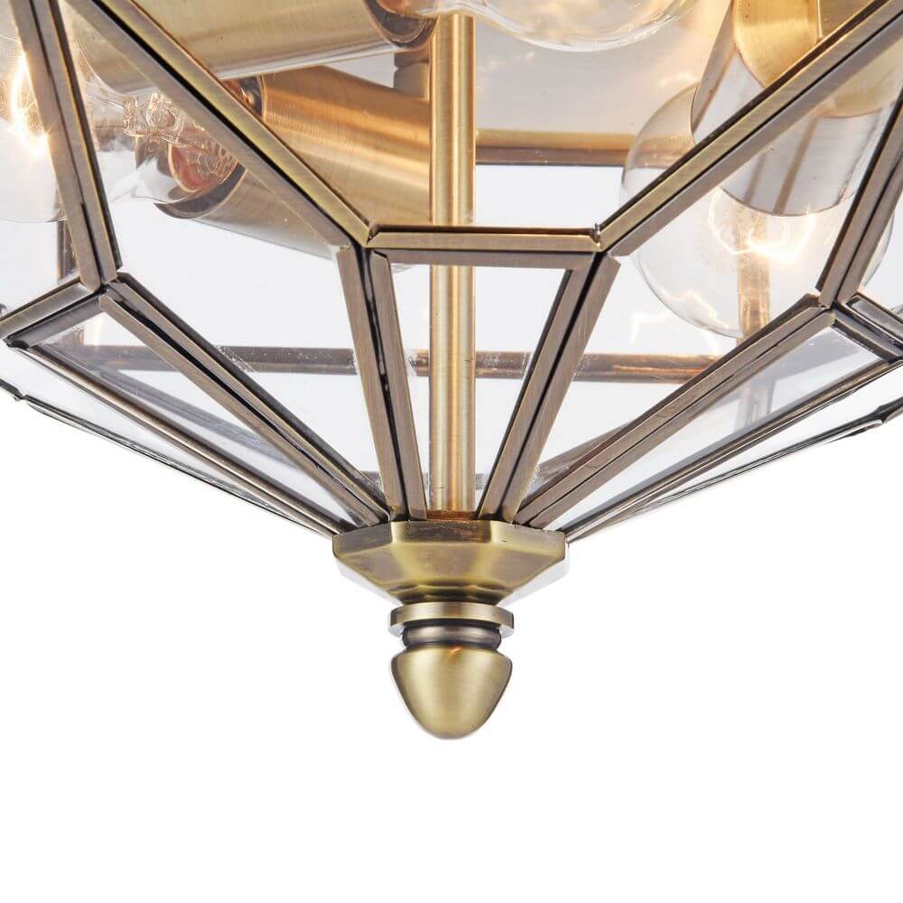 Zeil Deckenleuchte mit geometrischem Design und goldfarbenem Metallfinish.
