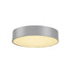 Medo 40 LED Deckenleuchte Silbergrau: elegante, runde Deckenleuchte aus Aluminium und Glas mit angenehmem Licht.