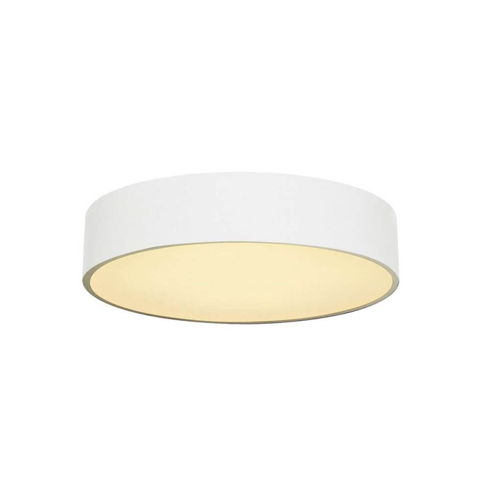 Medo 40 LED Deckenleuchte Weiß in modernem Design mit Aluminium- und Glasmaterialien.