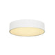 Medo 40 LED Deckenleuchte Weiß in modernem Design mit Aluminium- und Glasmaterialien.
