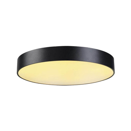 Medo 60 LED Deckenleuchte Schwarz in elegantem Design mit Aluminium- und Glaselementen.