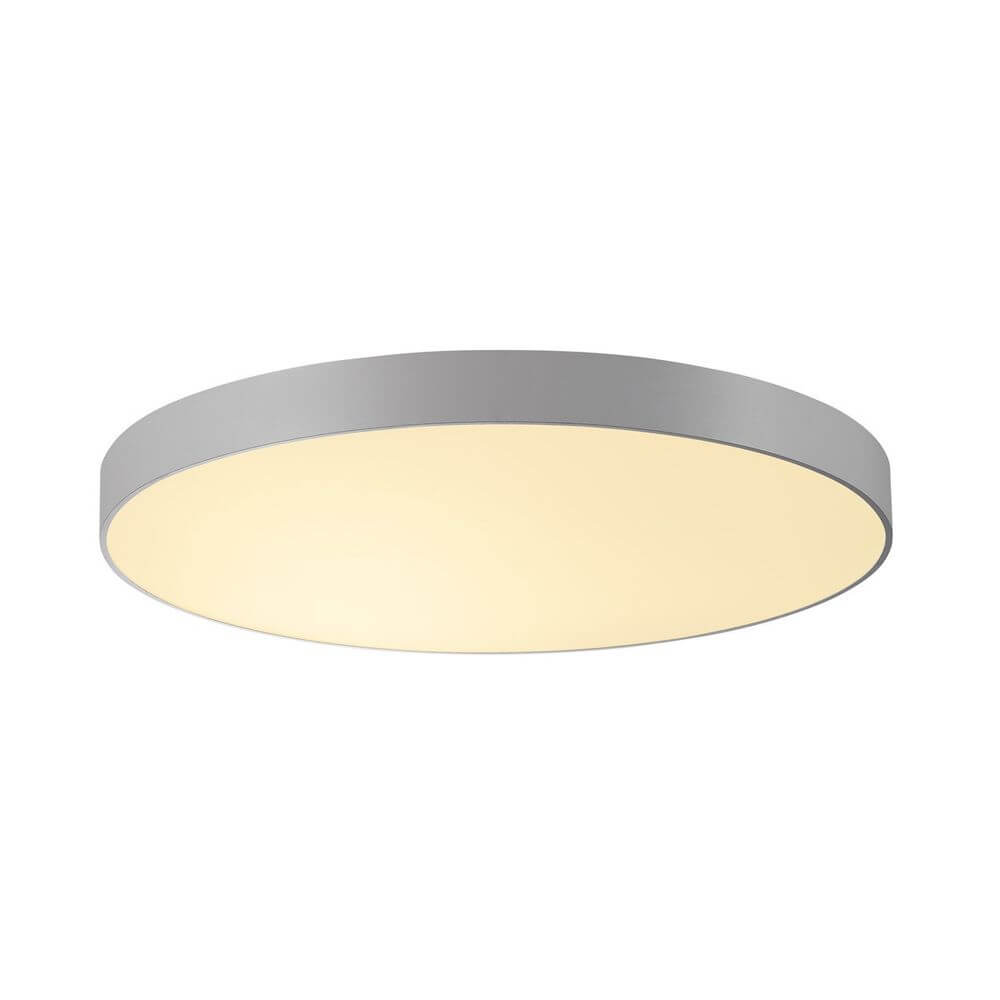 Medo 90 LED Deckenleuchte Silbergrau optional abpendelbar, elegante Deckenlampe aus Aluminium und Glas.
