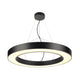 Medo Pro 90 Ring LED Pendelleuchte Schwarz mit dimmbaren LED Modulen und Aluminiumrahmen.