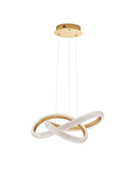 Medora LED Pendelleuchte Ø 52,5cm 3000K Messing-Gold, elegante gold matte Hängeleuchte für den Esstisch