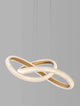 Medora LED Pendelleuchte Ø 52,5cm 3000K Messing-Gold in elegantem Design über dem Esstisch.
