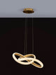 Medora LED Pendelleuchte Ø 52,5cm 3000K Messing-Gold in elegantem Design mit drei Lichtelementen.