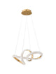 Medora LED Pendelleuchte Ø 75,5cm 3000K Messing-Gold mit elegantem Design und drei Lichtelementen.